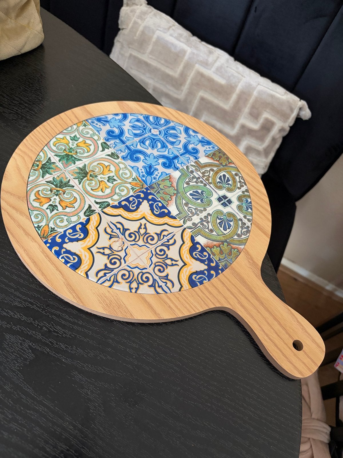 Nieuw XL Snij-/serveerplank met Portugese tegelprint, Hout, Snij-/serveerplank, Nieuw, Ophalen of Verzenden