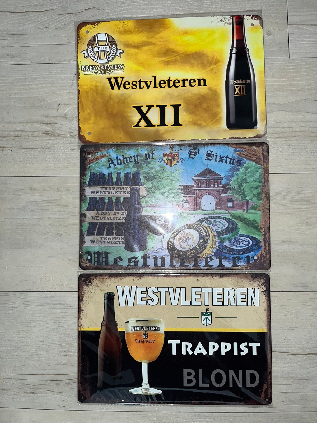 Westvleteren metalen wandborden 30x20 cm (3 voor €21), Verzamelen, Merken en Reclamevoorwerpen, Ophalen of Verzenden, Nieuw, Reclamebord