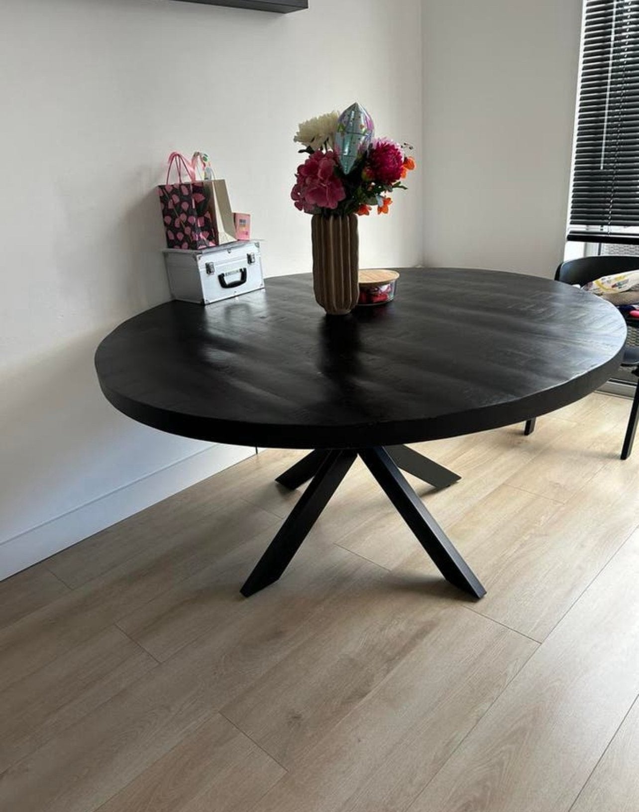 Ronde eettafel 150cm, Ophalen, Zo goed als nieuw, Rond, 100 tot 150 cm