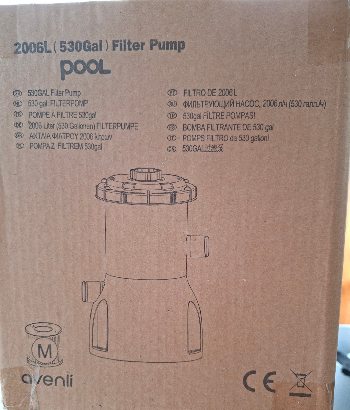 Nieuwe Avenli 2006L (530Gal) Filterpomp voor Zwembad, Tuin en Terras, Zwembad-toebehoren, Ophalen of Verzenden, Nieuw, Zwembadpomp
