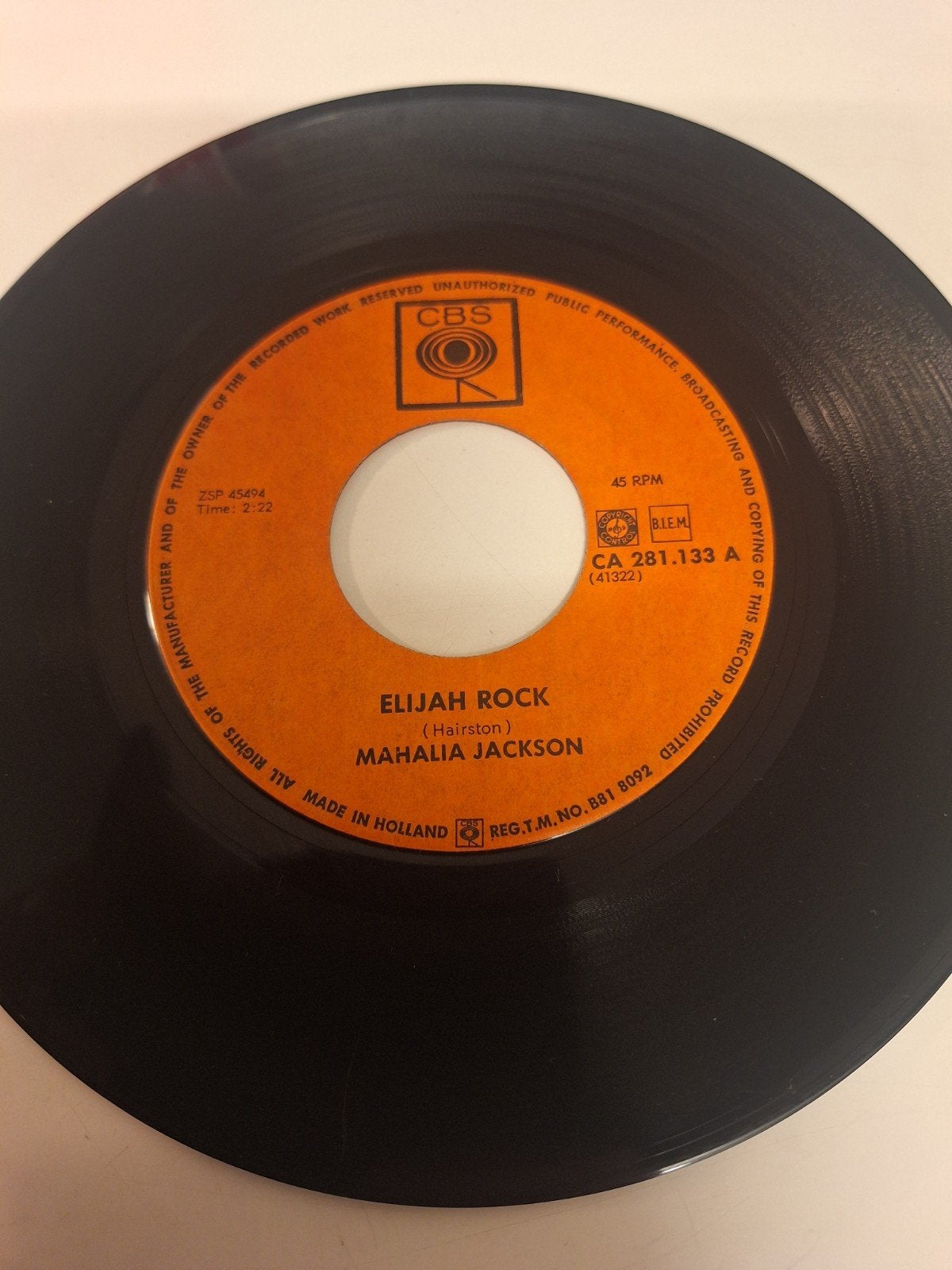 Mahalia Jackson - Elijah Rock, 1961., Verzenden, 1960 - 1969, 7 inch
