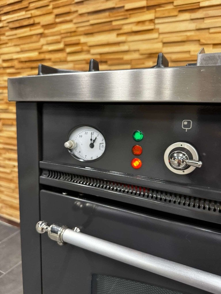 Luxe Boretti Fornuis 90cm antraciet + rvs 1 oven frytop, Niet ingevuld, 60 cm of meer, Niet ingevuld, Ophalen of Verzenden