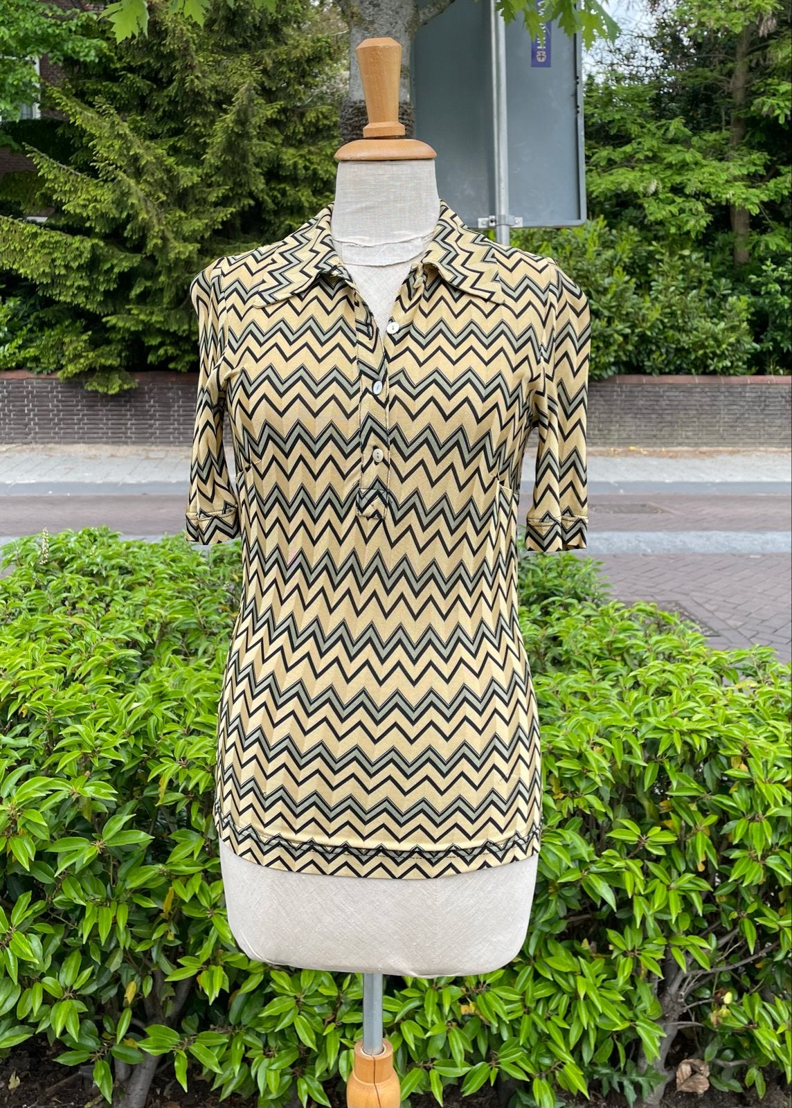 Missoni Stijl Top met Zigzag Patroon - Maat 34/36, Kyuso, Meerkleurig, Ophalen of Verzenden, Zo goed als nieuw