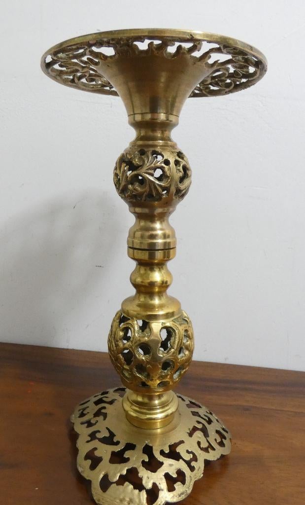 Goudkleurige kandelaar India?? [1457], Antiek en Kunst, Antiek | Kandelaars, Ophalen, Koper of Brons