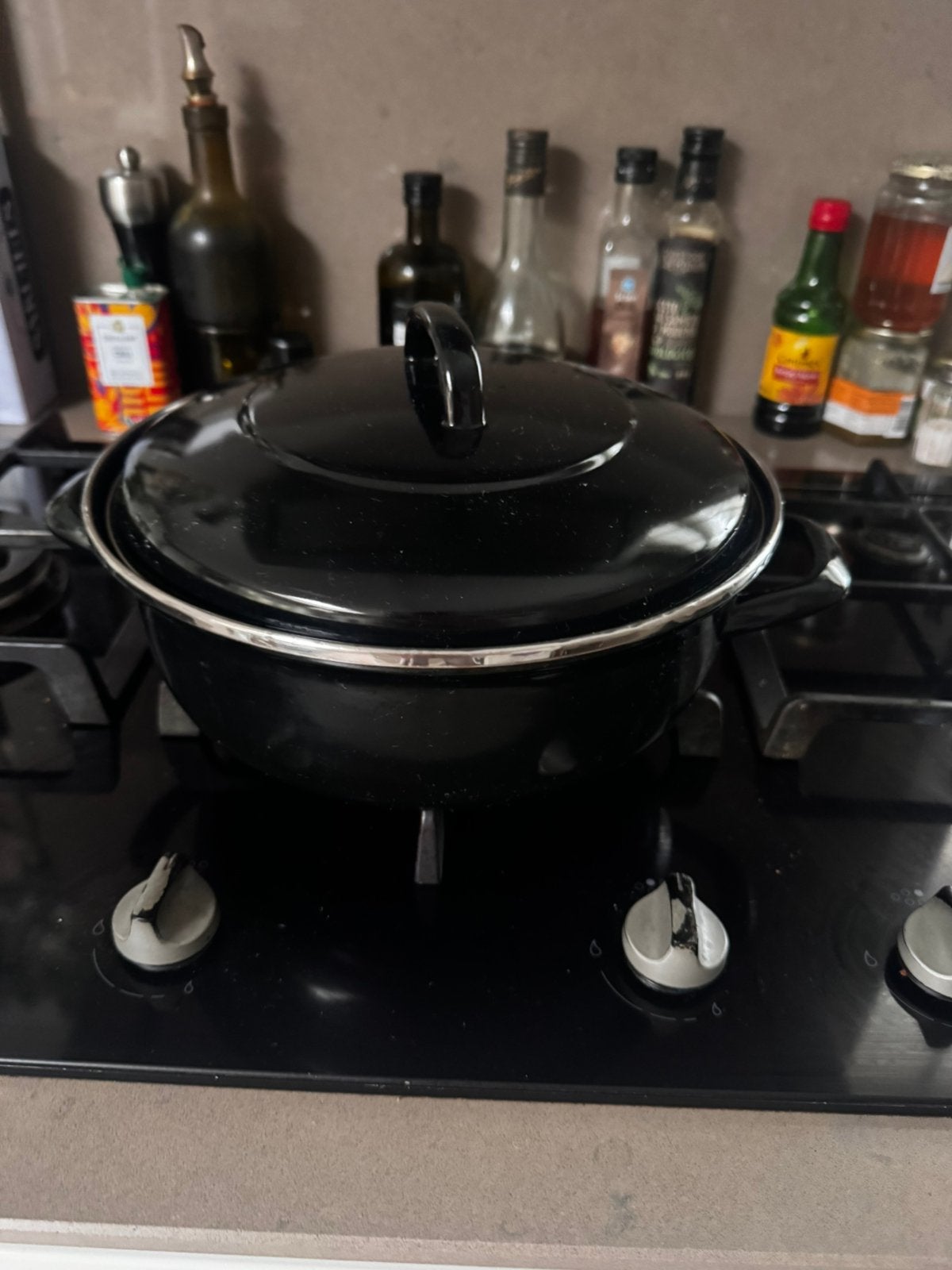 BK braadpan zwart doorsnede 28cm, Gebruikt, Braadpan, BK, Ophalen of Verzenden