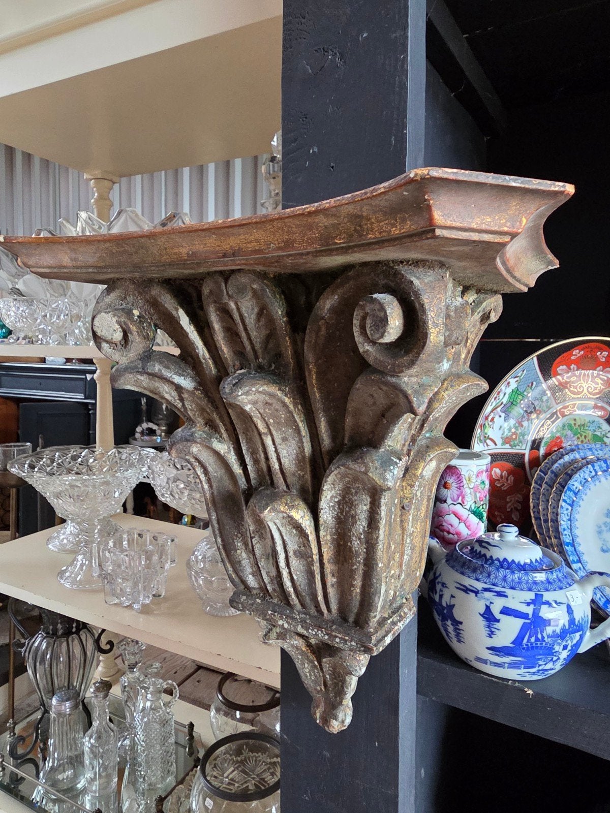 Antieke barok console van hout, Ophalen of Verzenden