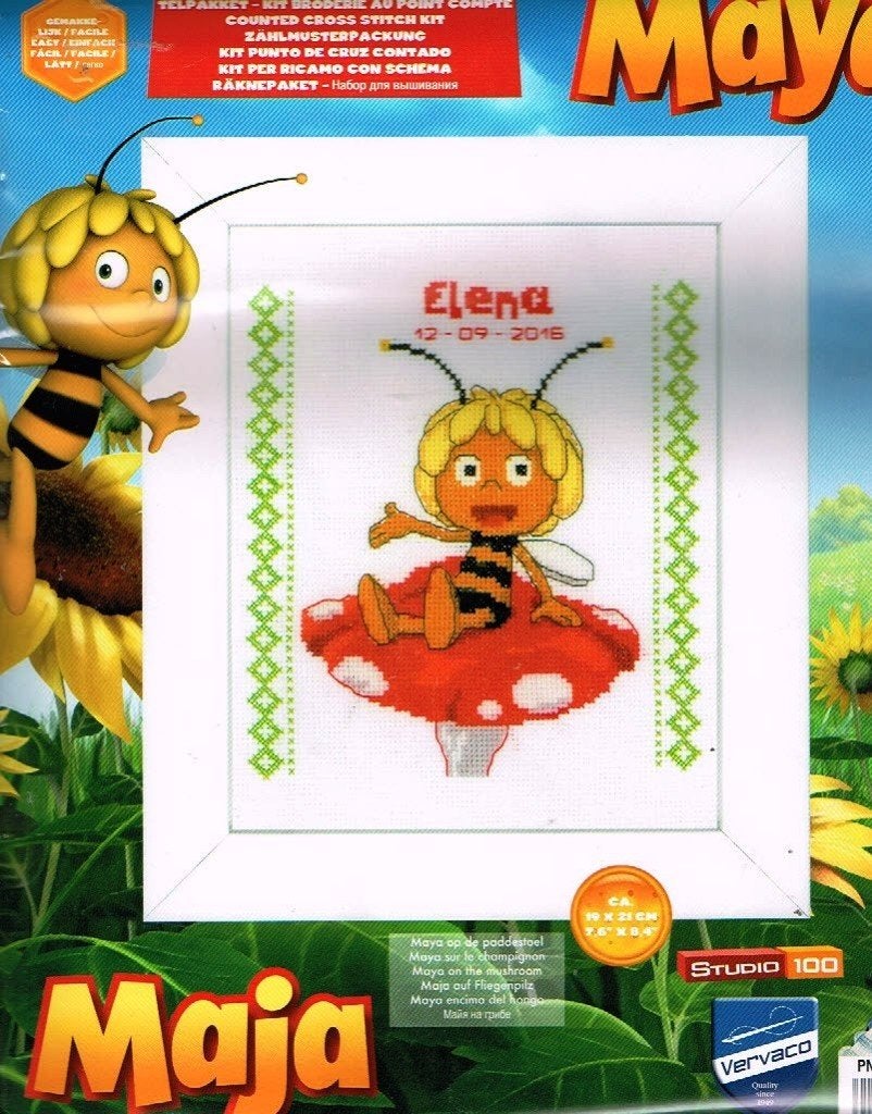 Cado maya de bij borduurpakket geboorte, ELENA, Ophalen of Verzenden, Nieuw, Handborduren, Borduurpakket