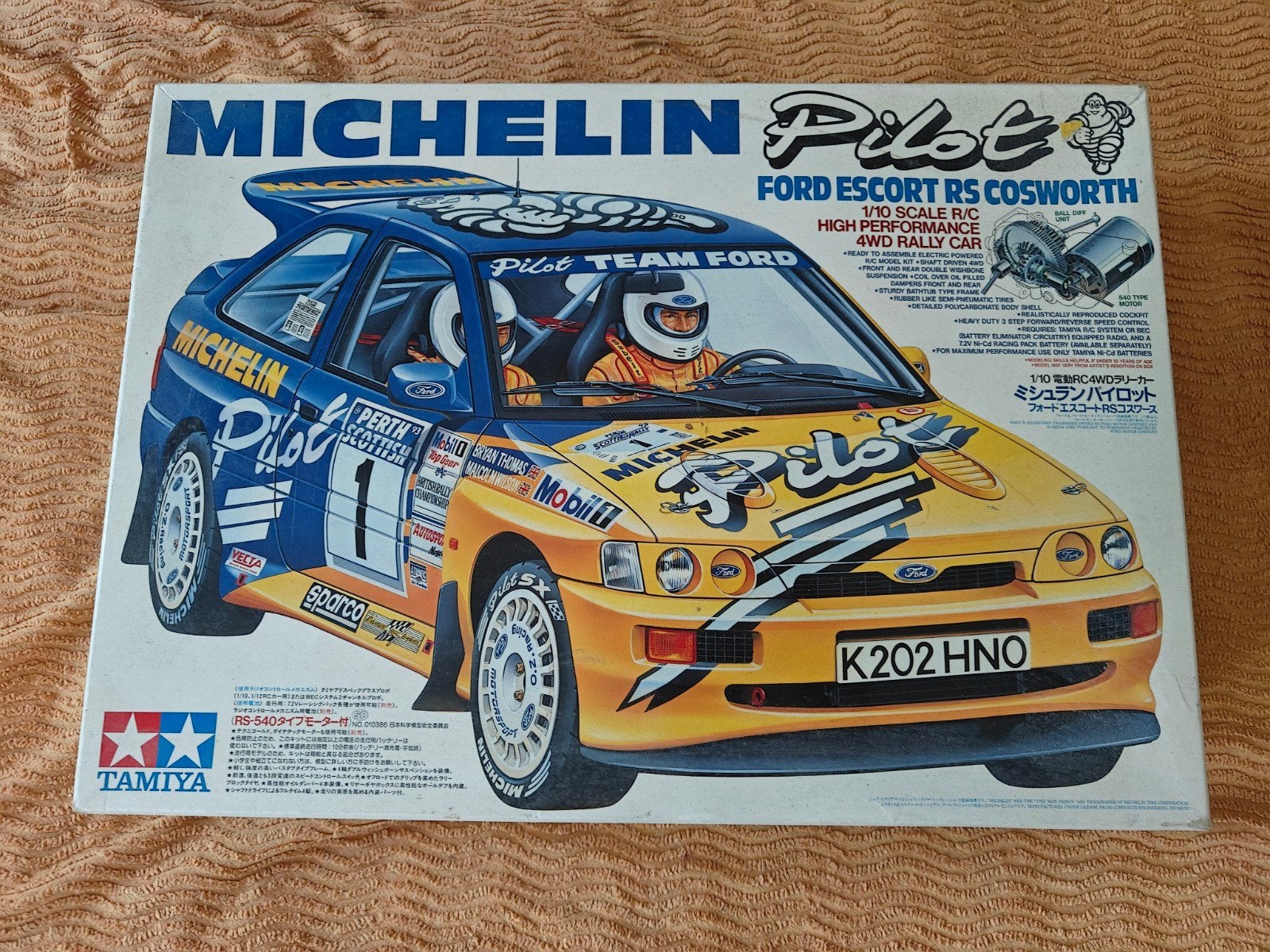 Tamiya Ford Escort Michelin Pilot rally 1/10, Elektro, Auto offroad, Ophalen of Verzenden, Schaal 1:10