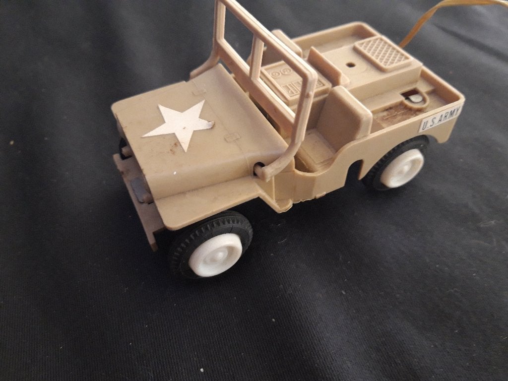 Willys Jeep US Army – oud speelgoed jaren 60 / 70 - Durham, Ophalen of Verzenden, Gebruikt, Auto