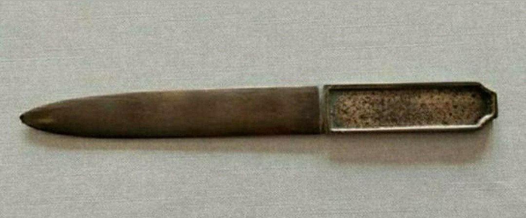Brievenopener,post,Dolk,messing,Mes,geel,Briefopener,brief, Ophalen of Verzenden
