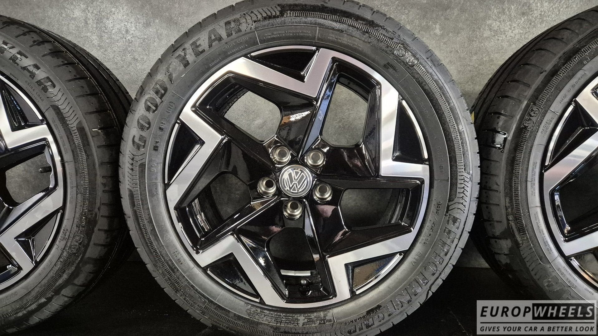 Origineel VW Polo AW 16 inch velgen Goodyear zomerbanden, Gebruikt, -, -, Banden en Velgen