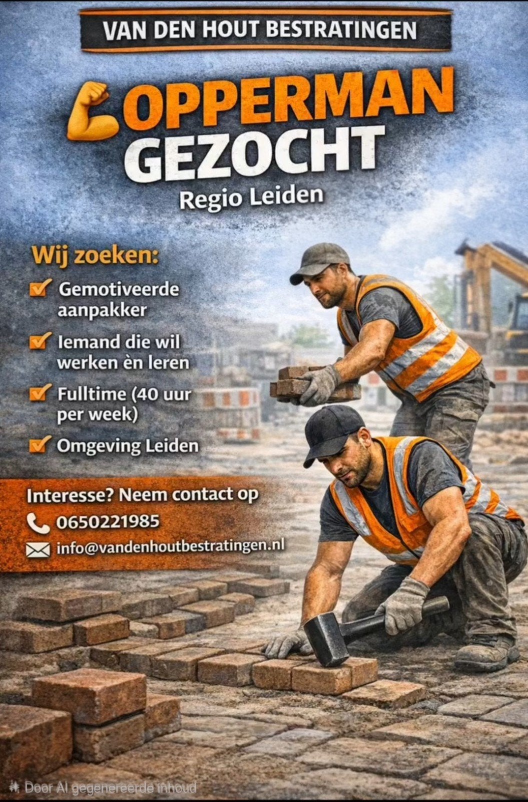 Gezocht! ZZP Oppermannen Straatwerk en Tuinaanleg., Vacatures, 33 - 40 uur, Freelance of Uitzendbasis