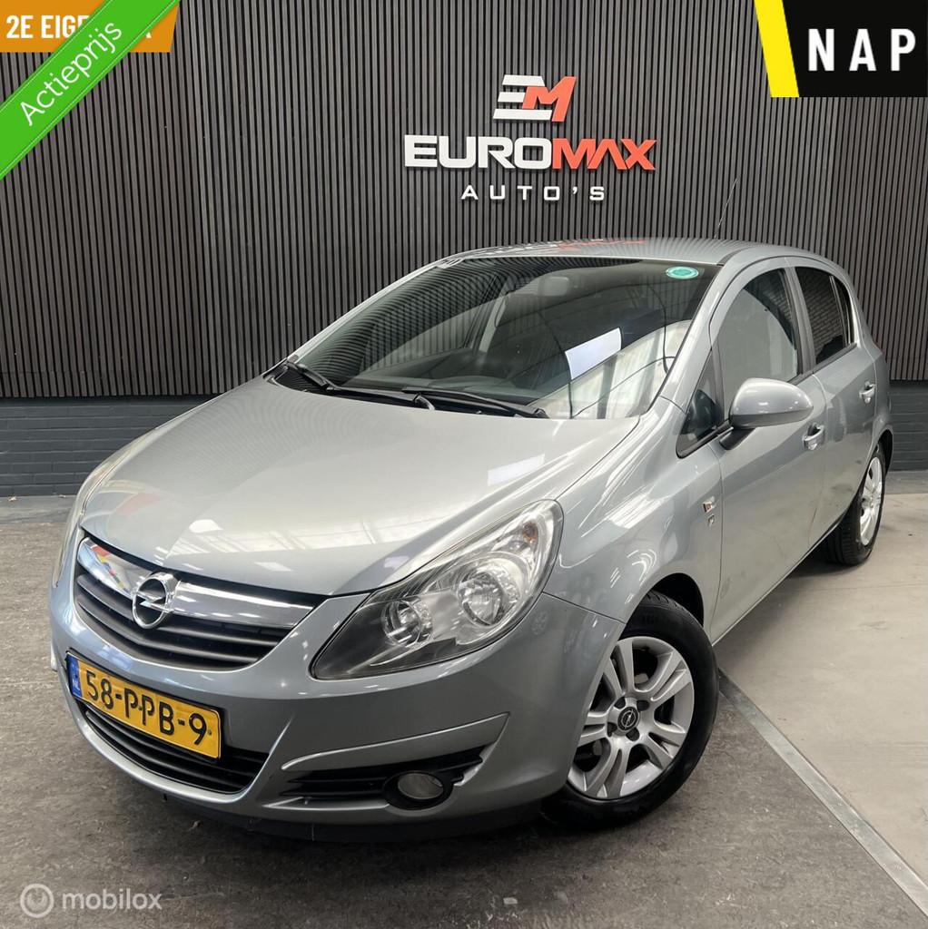 Opel Corsa 1.2-16V Cosmo 2e Eigenaar – NAP – Airco – C, Voorwielaandrijving, Euro 5, Gebruikt, Zwart