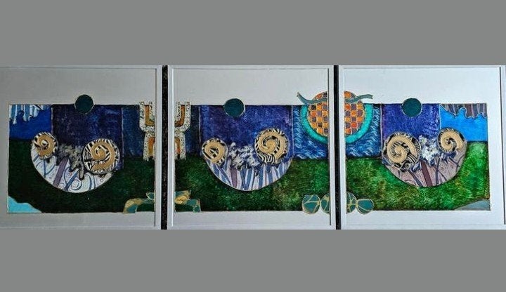 Surrealistisch driedelig kunstwerk van Herman Schoemaker, Ophalen of Verzenden