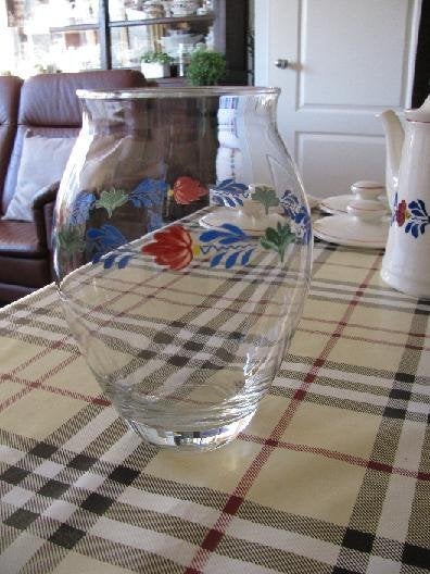 Boerenbont glazen bloemen vaas Boerenbond, Gebruikt, Transparant, Ophalen of Verzenden, Glas