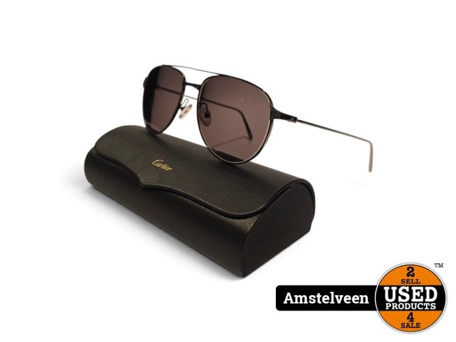 Cartier Zonnebril CT0039O Ruthenium Black 135, Sieraden, Tassen en Uiterlijk, Cartier, Gebruikt, Support@cartier.com, 13 Rue de la Paix, 75002 Paris
France