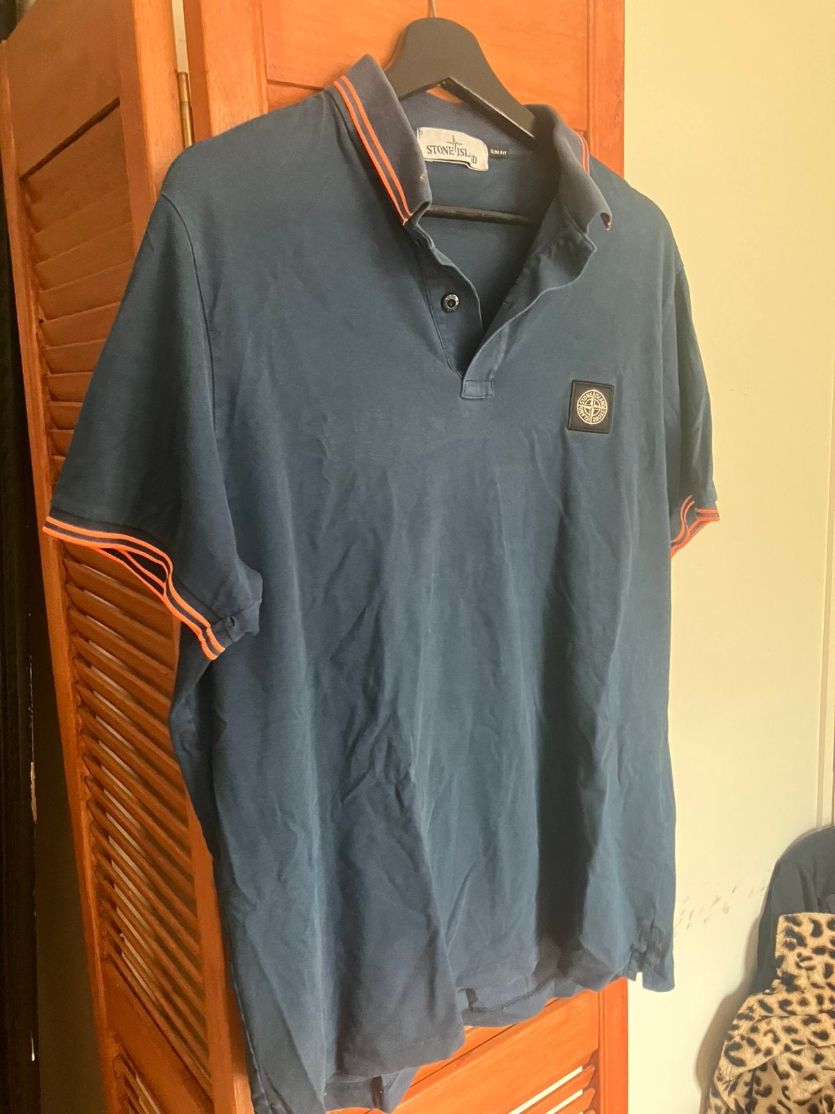 Stone Island Polo Shirt Blauw oranje origineel xxl, Kleding | Heren, Ophalen of Verzenden, Zo goed als nieuw, Overige maten, Blauw