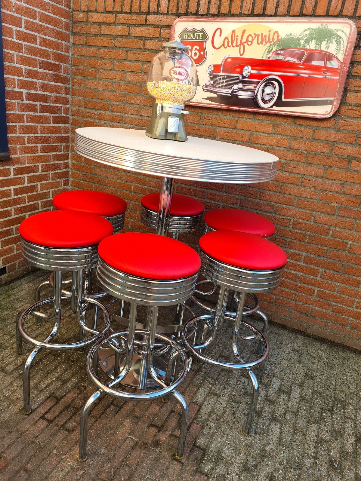 FIFTIES SIXTIES AMERIKAANSE BARKRUKKEN BEL AIR BARTAFEL, Huis en Inrichting, 5 krukken of meer, 60 tot 90 cm, Met voetsteun, Ophalen of Verzenden