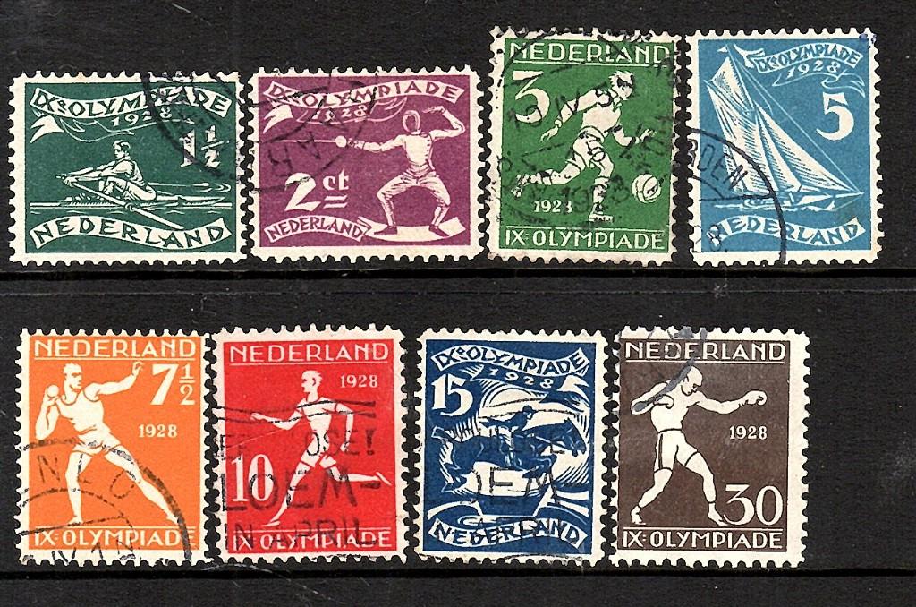754 nvph 212-219 olympiadezegels1928 gebruikt zie scans., Postzegels en Munten, Postzegels | Nederland, Ophalen of Verzenden, T/m 1940