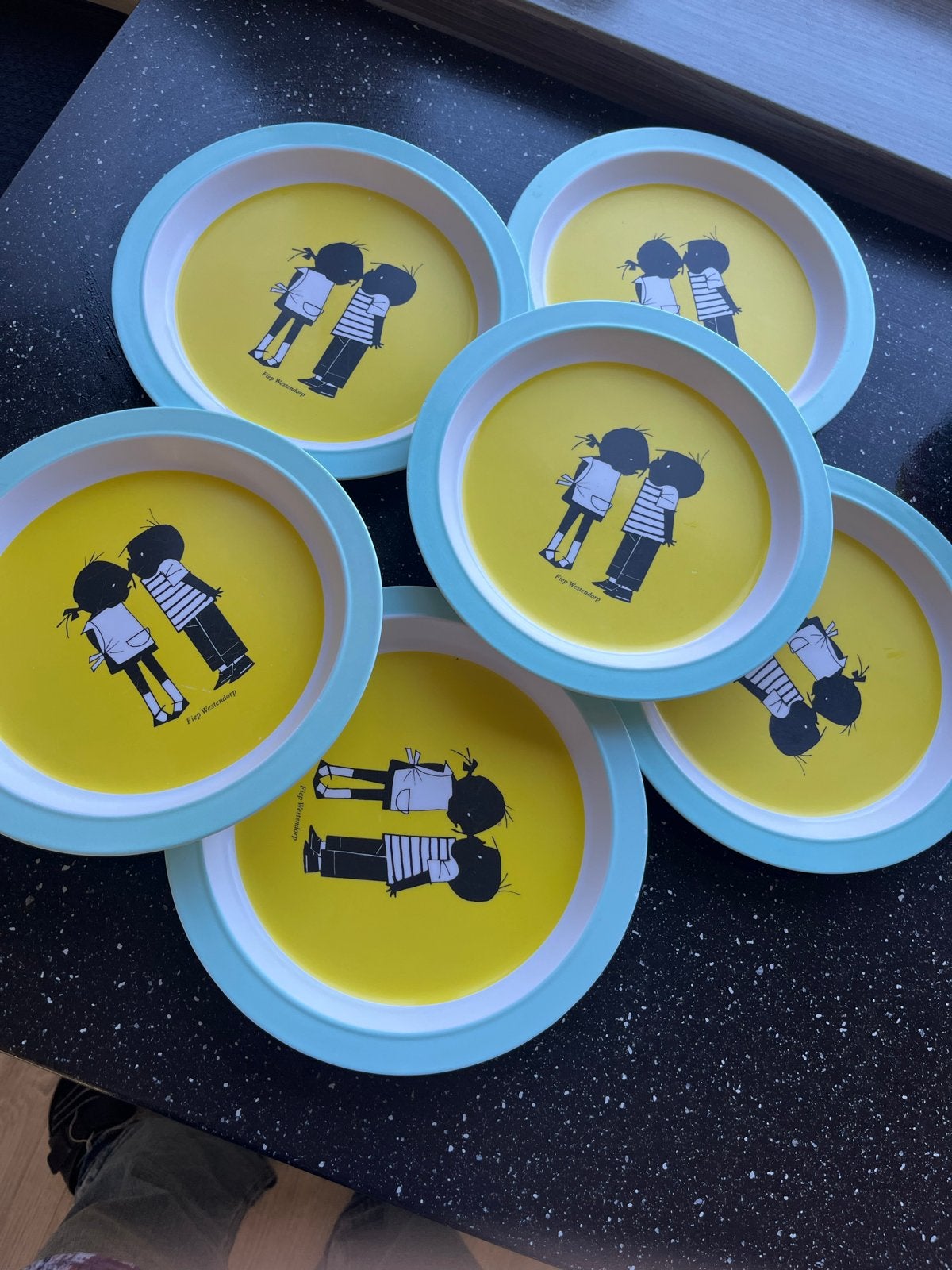6x Jip en Janneke bordjes - Kinderbordjes, Ophalen, Gebruikt