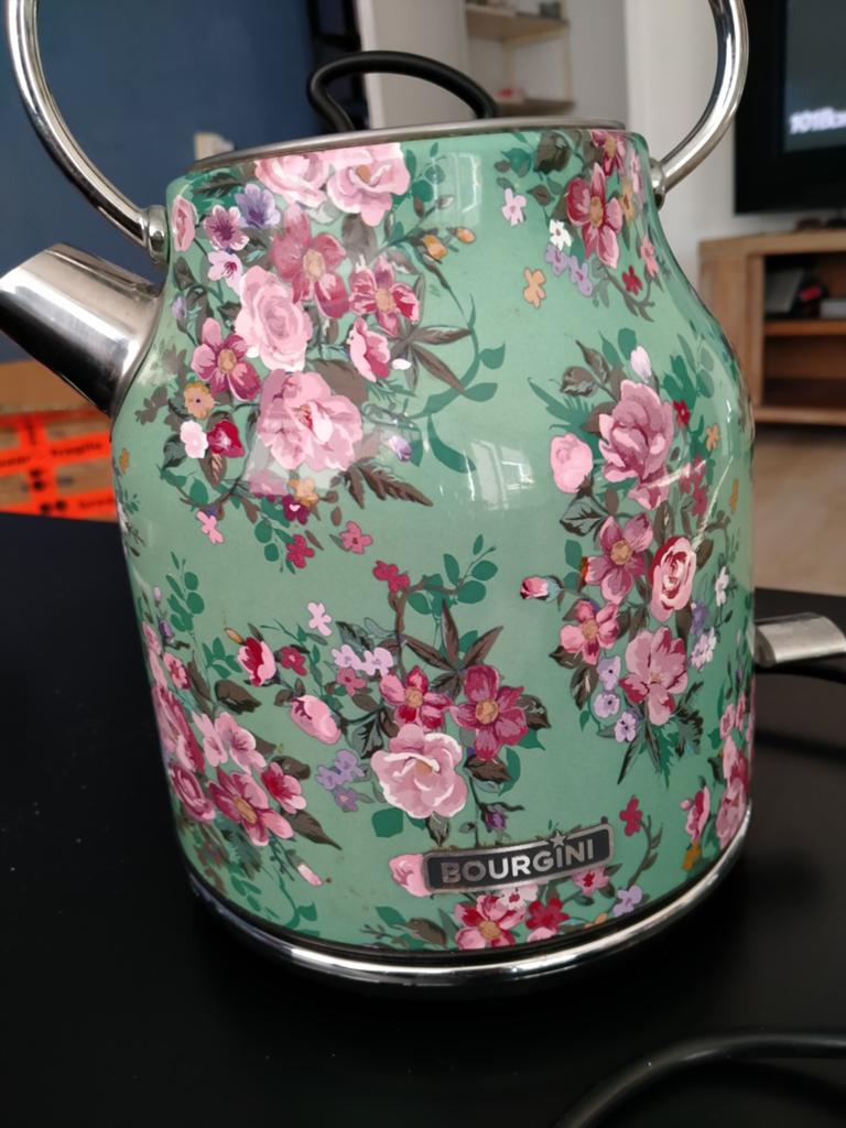 Bourgini waterkoker met bloemenprint, 1 tot 2 liter, Ophalen, Zo goed als nieuw