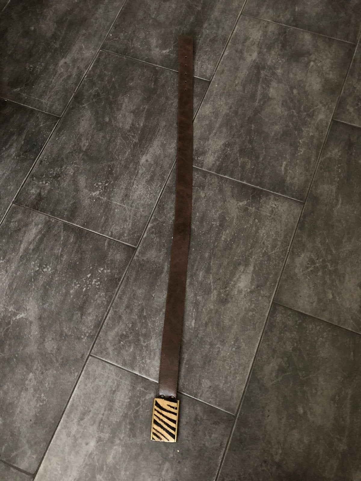 Leren riem met zebraprint gesp - Zo goed als nieuw, Echt leder, Heupriem, Ophalen of Verzenden, Zo goed als nieuw