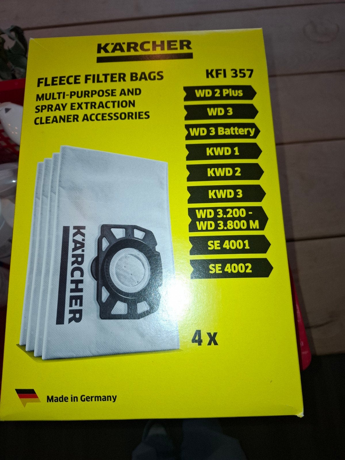 Kärcher Fleece Filterzakken KFI 357 (4 stuks) - Nieuw, Inclusief accessoires, Kärcher, Overige typen, Nieuw
