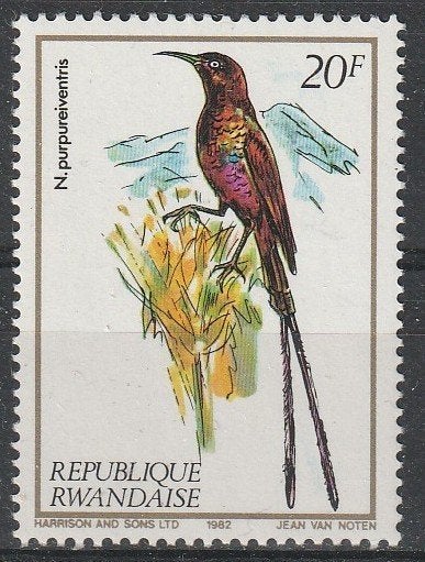 4419. Rwanda 1220 pfr. Vogel, Ophalen of Verzenden, Overige landen, Postfris