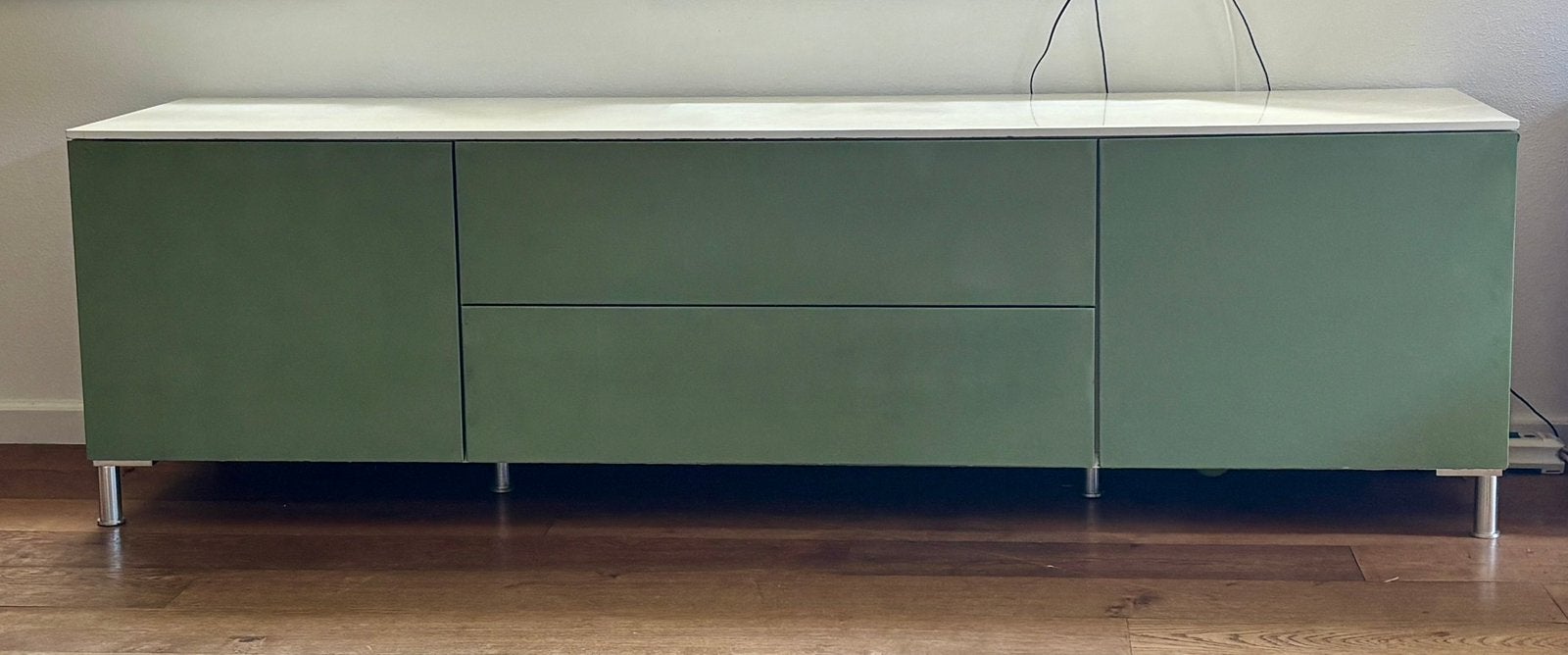 TV meubel van Goosens met rvs poten 2m breedx50cm diep, Huis en Inrichting, Ophalen, Gebruikt, 150 tot 200 cm, Minder dan 100 cm