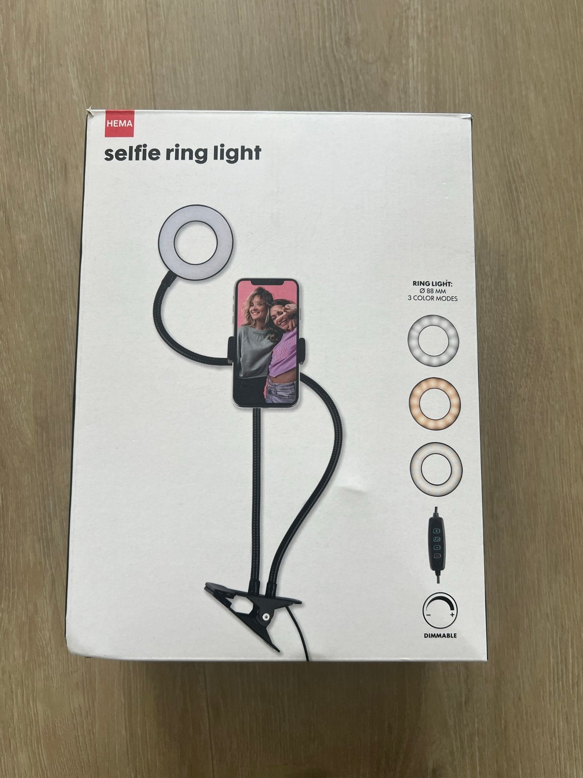 Hema Selfie Ring Light met Telefoonhouder en Klem, Ophalen of Verzenden, Zo goed als nieuw