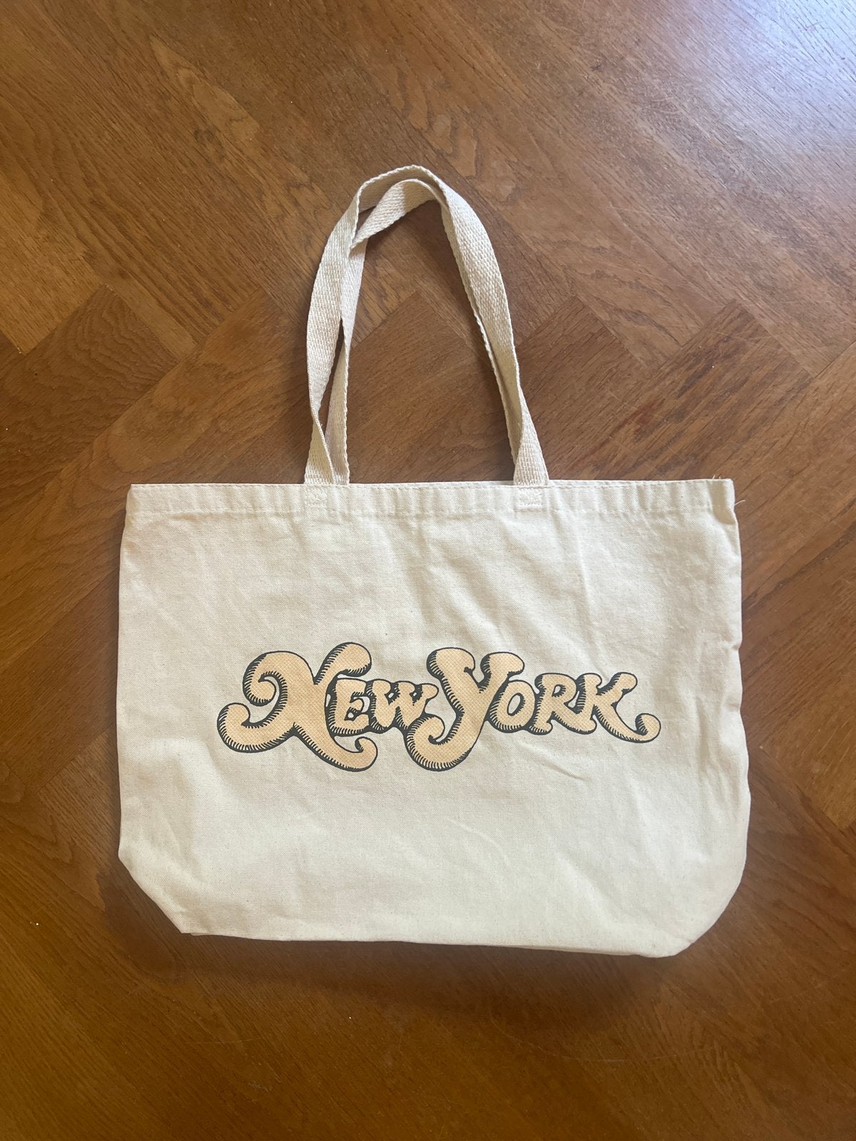 New York stoffen tas - Shopper, Ophalen of Verzenden, Zo goed als nieuw, Beige, Shopper