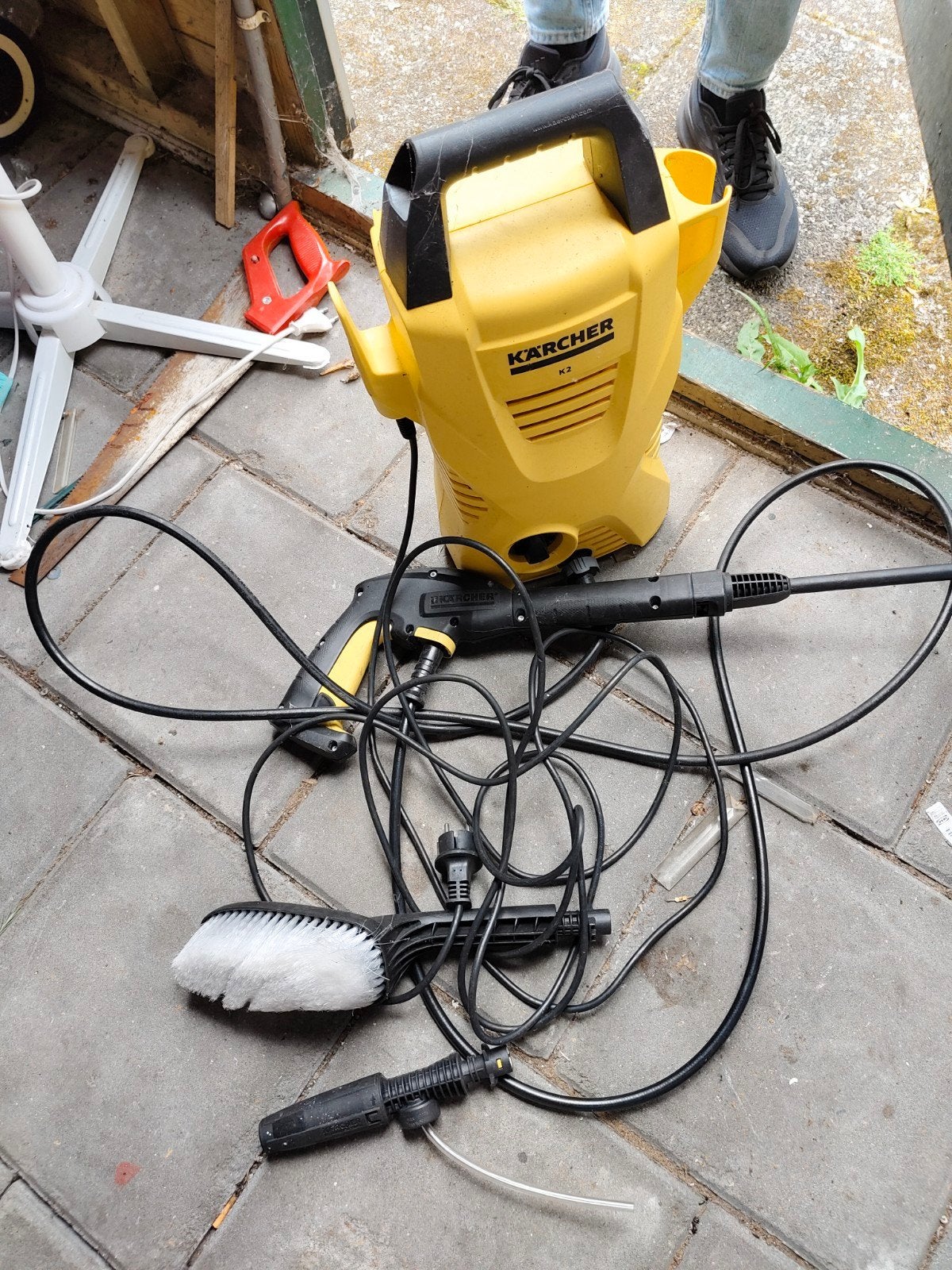 Kärcher K2 hogedrukreiniger met borstel en spuitpistool, Verzenden, Gebruikt, Elektrisch, Kärcher