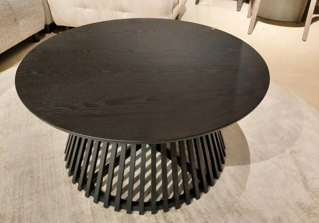 Vtwonen Slats Low salontafel NIEUW!, Huis en Inrichting, Tafels | Salontafels, Ophalen, 50 tot 100 cm, Rond, Nieuw