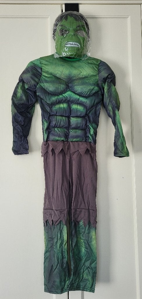 Nieuw! Hulk pak, verkleedpak, gevuld, 3D, maat 110/116, Overige typen, Nieuw, Ophalen of Verzenden, Jongen of Meisje