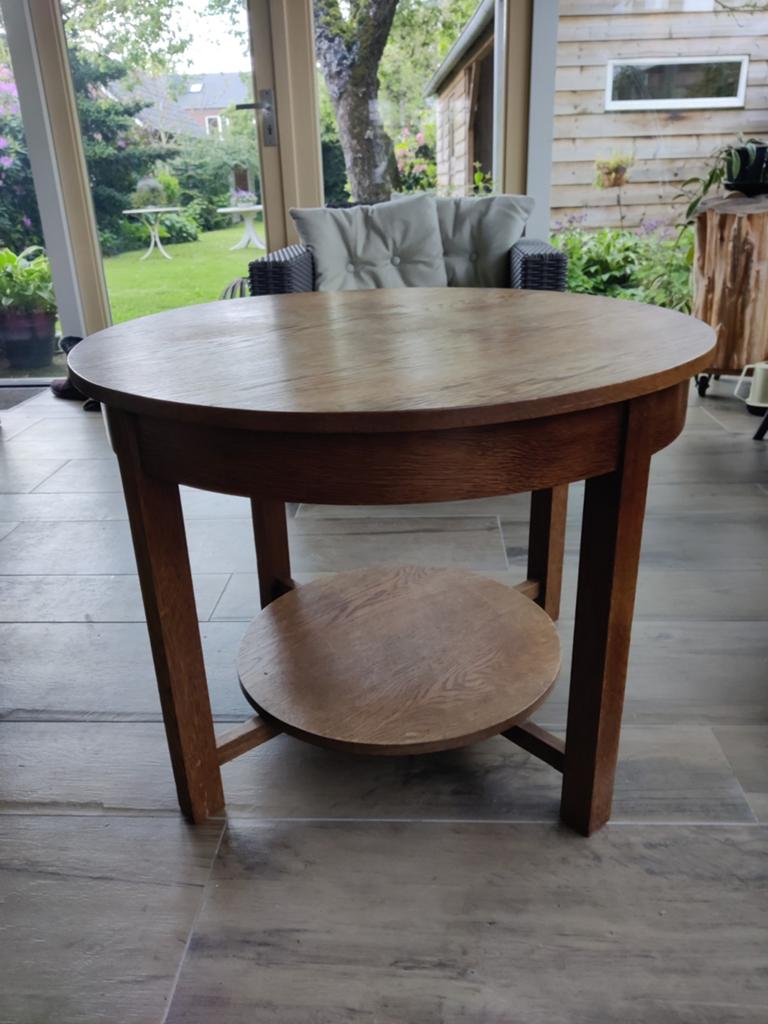 Te koop houten salontafel, bruin, eiken hout, Ophalen, 50 tot 100 cm, 50 tot 100 cm, Eikenhout