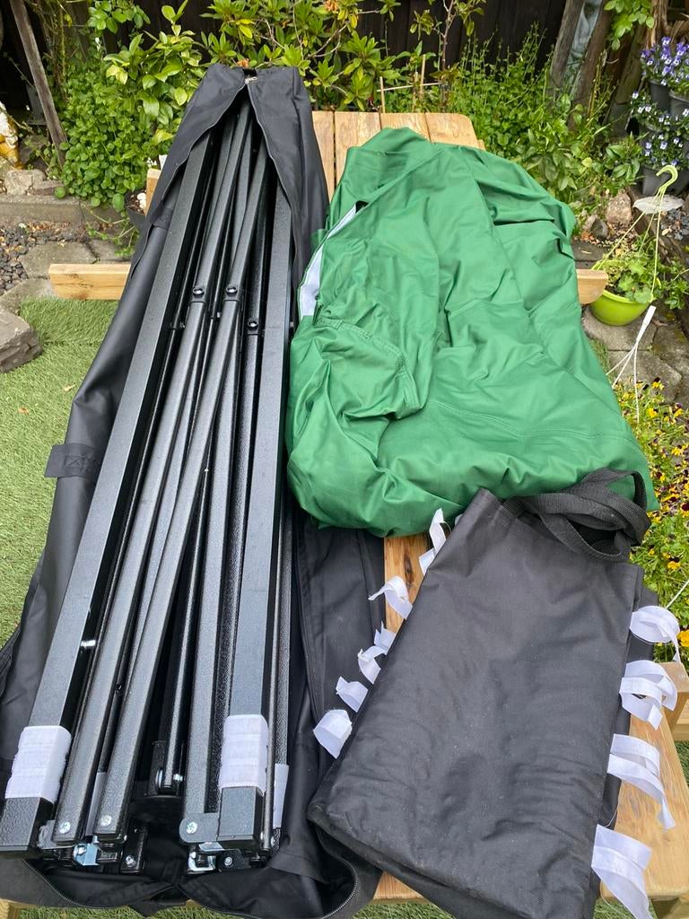 Partytent Lifegoods groen 3x3 m., Tuin en Terras, Partytenten, Ophalen, Opvouwbaar, Minder dan 2 meter, Minder dan 4 meter