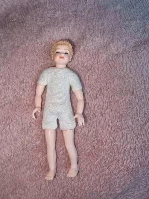 Heidi Ott Miniatuur Popje Jochie 10 cm Blond Haar, Ophalen of Verzenden, Gebruikt