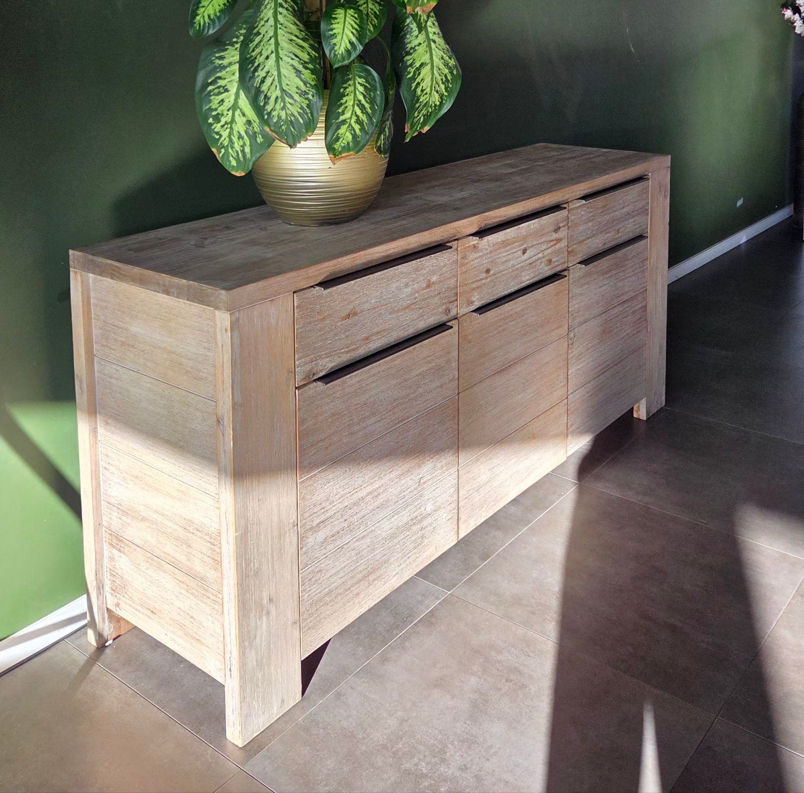 Massief Acacia Houten Dressoir van Pronto - 180 cm Breed, 150 tot 200 cm, Met lade(s), Zo goed als nieuw, Modern