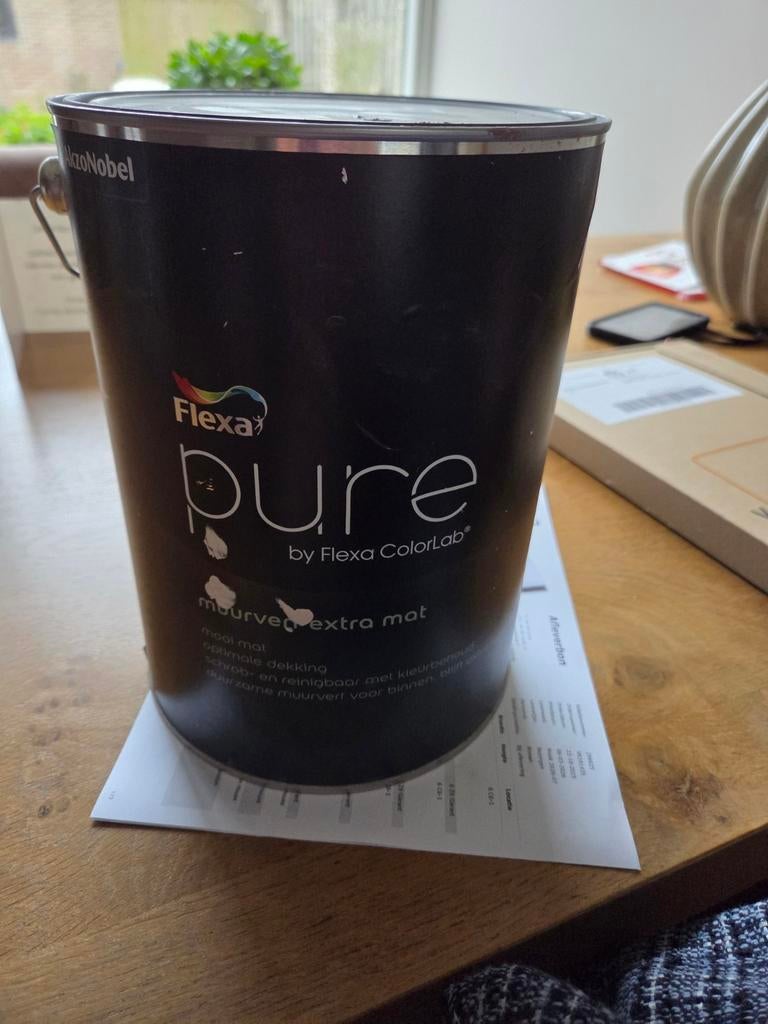 Flexa Pure Extra Mat Muurverf - Firm Taupe 5 Liter, Doe-het-zelf en Verbouw, Verf, Beits en Lak, Nieuw, Verf, 5 tot 10 liter, Bruin