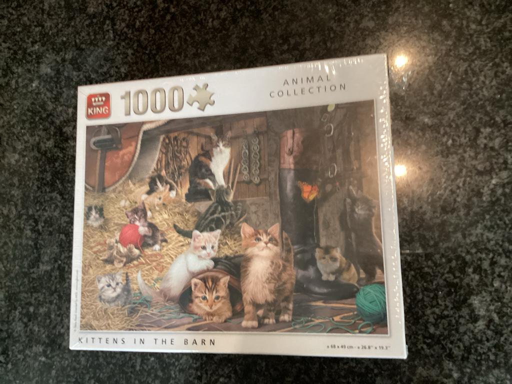 2 nieuwe legpuzzels van 1000 stukjes: Kittens & Kerst, Ophalen of Verzenden, 500 t/m 1500 stukjes, Zo goed als nieuw, Legpuzzel