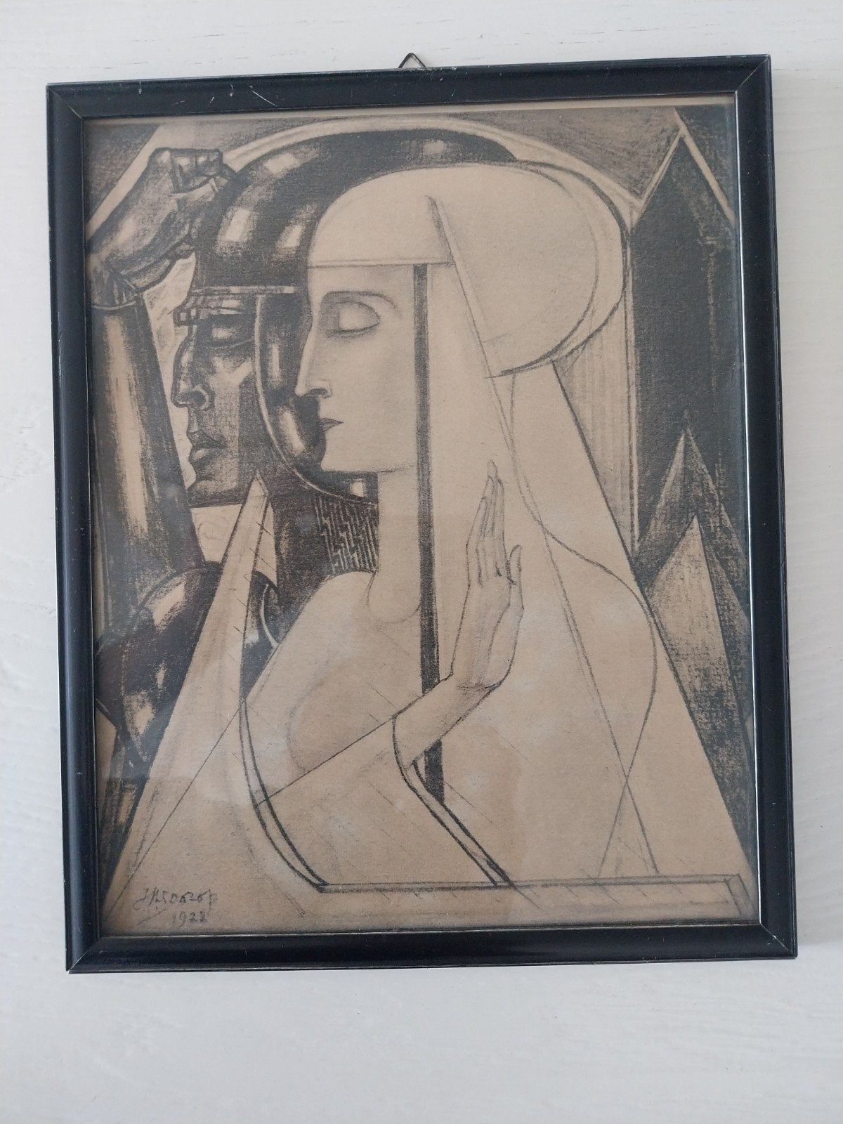 Jan Toorop - Oorlog en Vrede -1922, Antiek en Kunst, Ophalen, Tekening, Potloodtekening, Gesigneerd