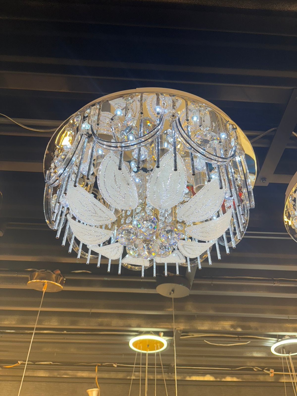 Led plafondlamp 45/60 cm nieuw lamp met afstands lampen, Overige stijlen, Glas, E14 (klein), Nieuw