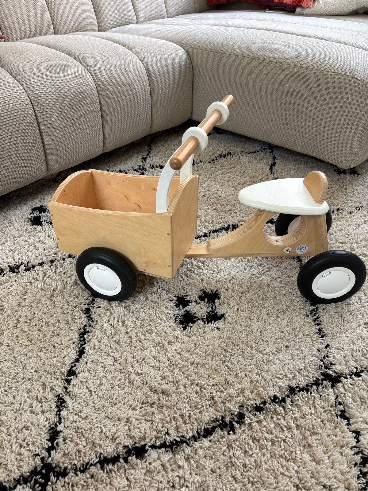 Van Dijk Toys Houten Bakfiets Loopfiets, Ophalen, Gebruikt, Loopfiets