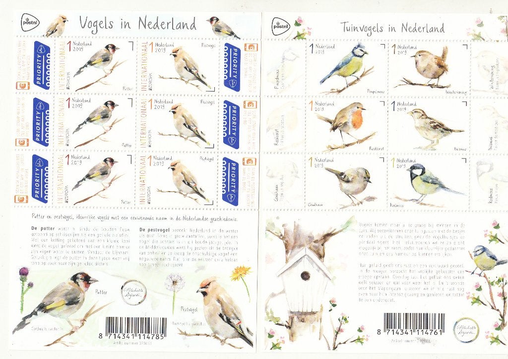 2009 nr 3738 + 3739 / 3743 - 3748, vogels Europa, Postzegels en Munten, Postzegels | Nederland, Ophalen of Verzenden, Na 1940
