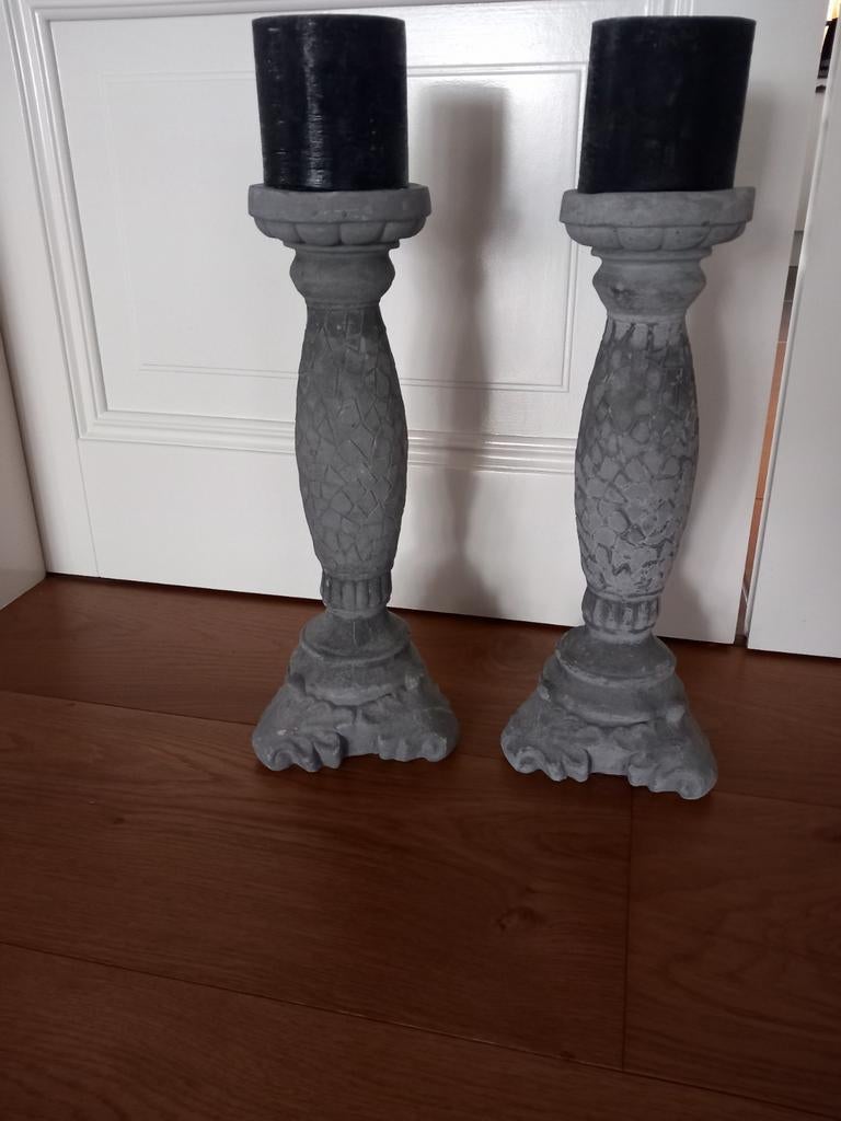 Kaarsenstandaard 2x van beton., Ophalen, Overige materialen, Minder dan 25 cm