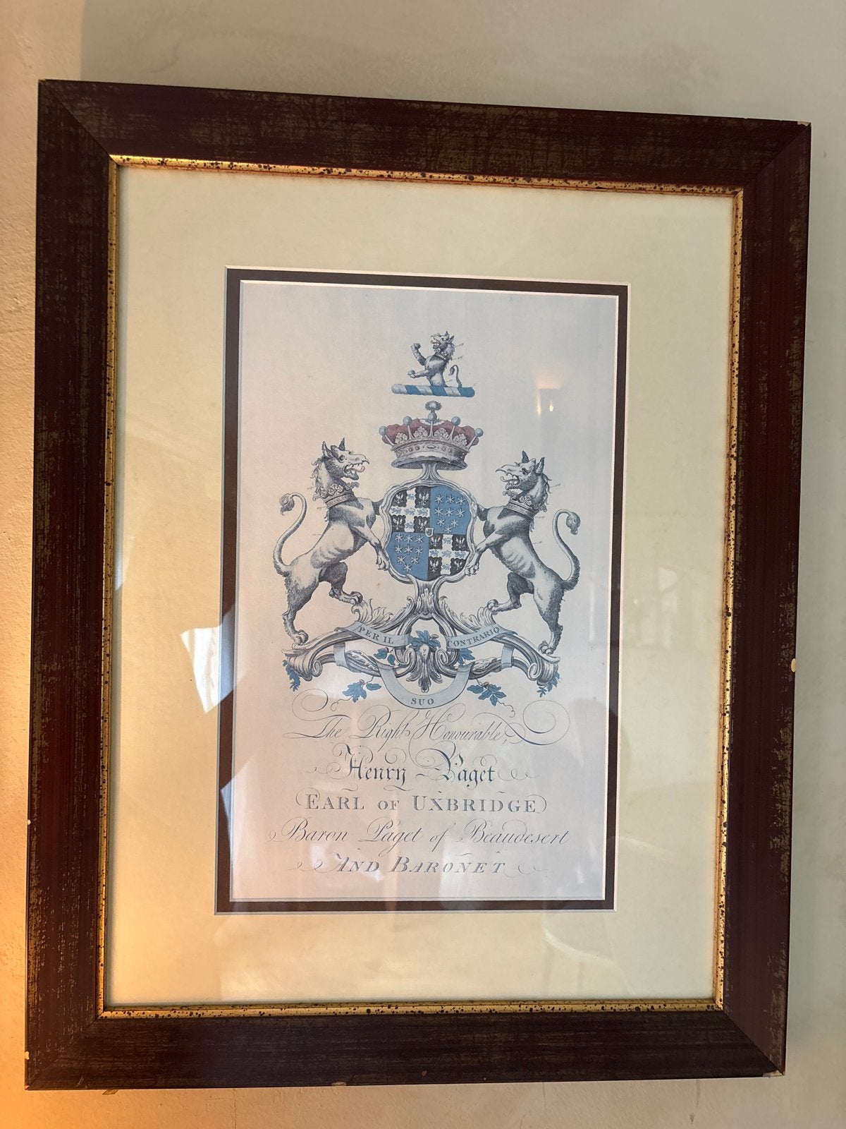 Oude handgekleurde gravure Henry Paget Earl of Uxbridge, 50 – 75, Minder dan 50 cm, Gebruikt, Ophalen of Verzenden