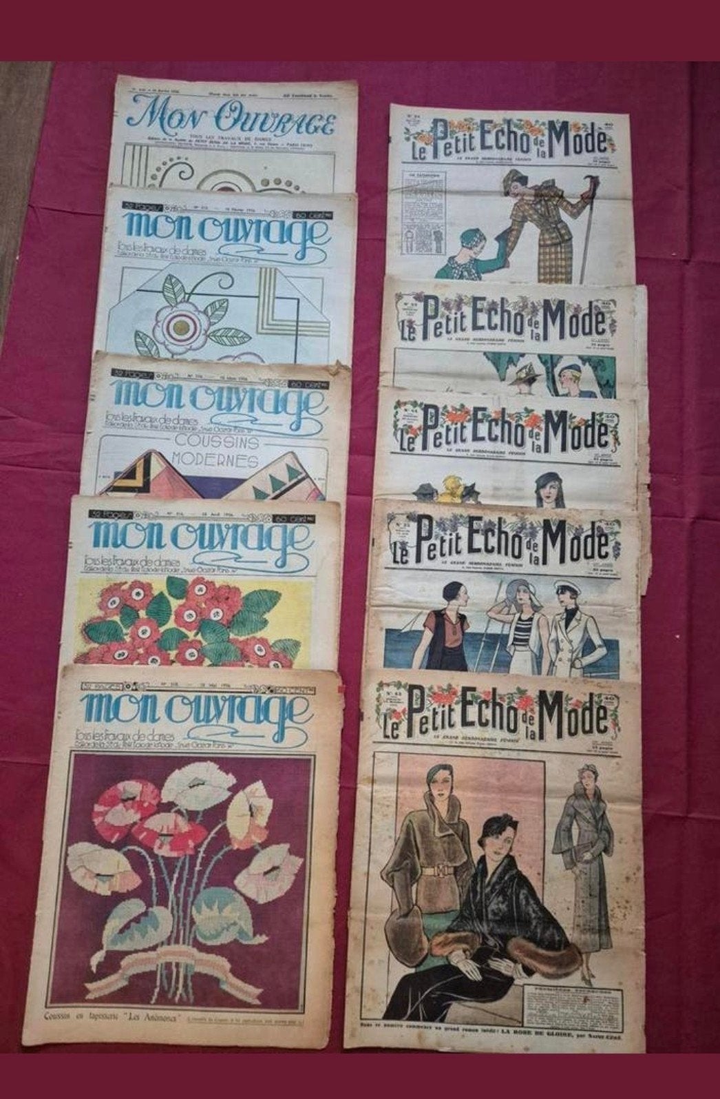Vintage Franse Mode- en Handwerktijdschriften, Ophalen of Verzenden, Gelezen, Damesbladen