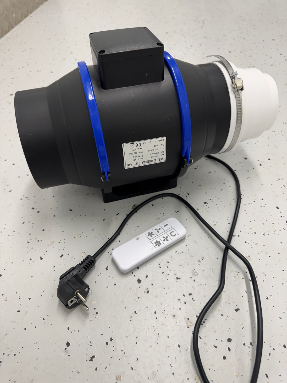 Buisventilator 15 cm met afstandsbediening, Ophalen of Verzenden, Zo goed als nieuw, Ventilator