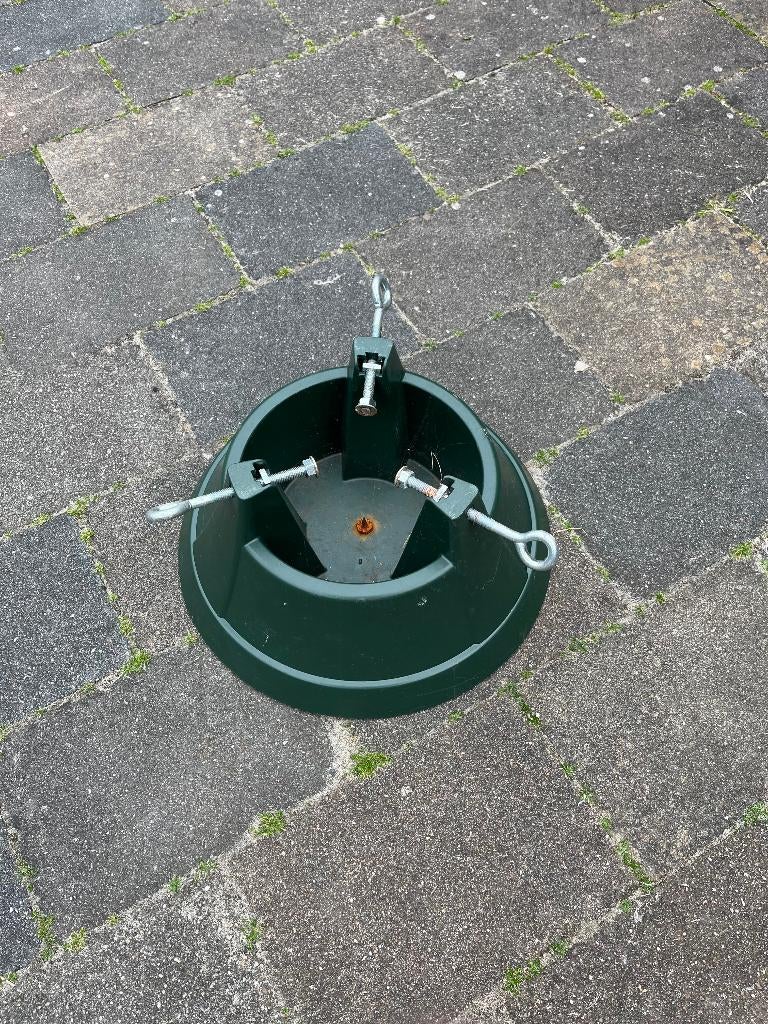 Kerstboomstandaard Ø39 cm groen voor 14 cm stamdikte, Ophalen of Verzenden, Gebruikt