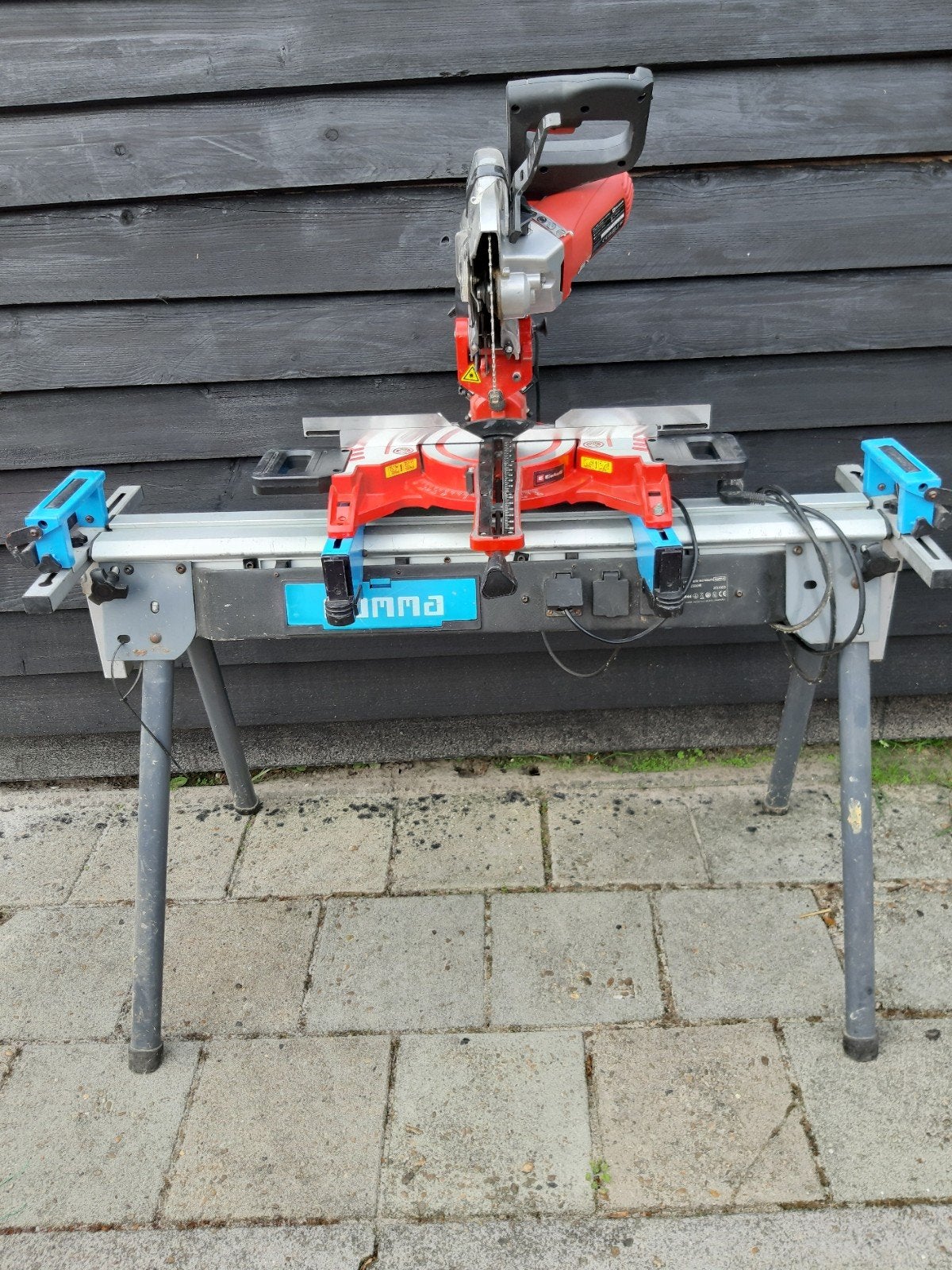 Einhell radiaalzaag met zaagbok (beschermkap defect), Gebruikt, 70 mm of meer, Einhell, Ophalen of Verzenden